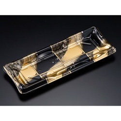 リスパック 寿司容器 しきさい 1-5B 箔格子金 本体