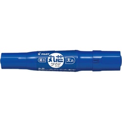 油性マーカー　丸芯ツインマーカー　細・太　青