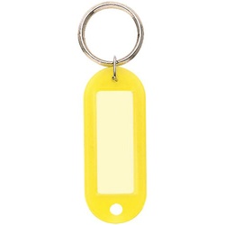 キーホルダー型名札両面大ＰＰ製４２×１７黄×１０