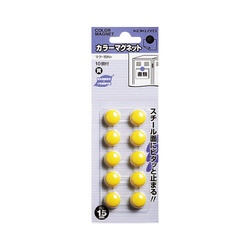 カラーマグネット　直径１５ｍｍ　１０個入　黄