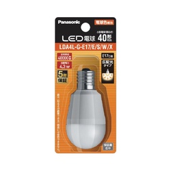 ＬＥＤ小型電球　Ｅ１７　広配光４０形　電球色　３個