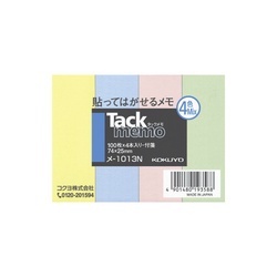 タックメモ　ふせん　７５×２５　混色×４冊