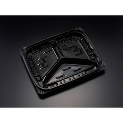 リスパック 軽食容器 バイオデリカ キープ350B3S K-黒 本体