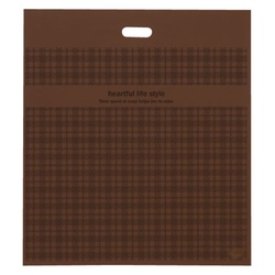 ポリ手提げ ブラウンチェックPEバッグ-3(50枚) ヘッズ