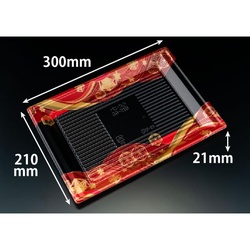 リスパック 寿司容器 万角30-21B てんろう赤 本体