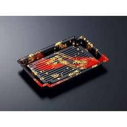 中央化学 刺身容器 CF かく鉢 24-16 竹霞R-BK 本体