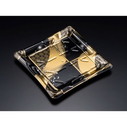 リスパック 寿司容器 しきさい 3-3B 箔格子金 本体