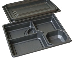 中央化学 仕出し弁当容器 HS 仕切-34 黒ME 共付 蓋セット