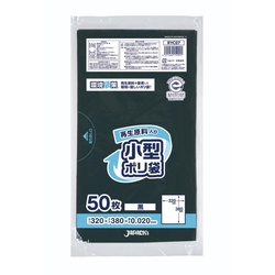 エコ材質ゴミ袋 RYC07 環境袋策 再生原料40％ポリ袋 小型 黒 50枚入 ジャパックス