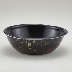 どんぶり容器 SD-170(本体)耐熱黒まきえ内黒 青葉紙業