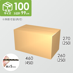【宅配100サイズ】ダンボール箱(450×250×250) 5mm A/F K6×強化芯180g×K6