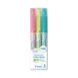 フリクションライト　蛍光ペンソフトカラー３色セット