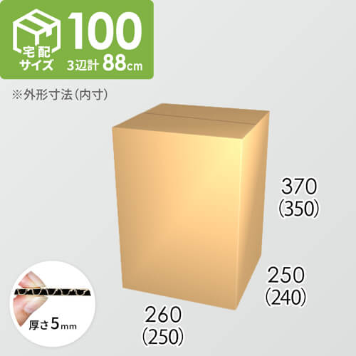 【宅配100サイズ】ダンボール箱(250×240×350) 5mm A/F K5×K5