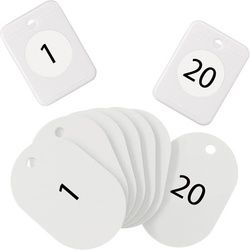 クロークチケット　１−２０番　白