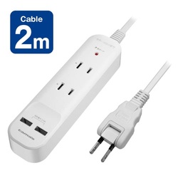 ＡＣタップ＆ＵＳＢ　２＋２　２．０ｍ　雷ガード