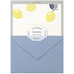 レターセット　活版　レモン柄　８６４７６