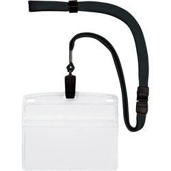 吊り下げ名札クリップ式ヨコ特大サイズ１０個　黒