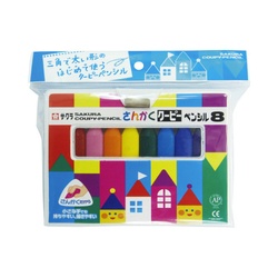 さんかくクーピーペンシル８色（フック）