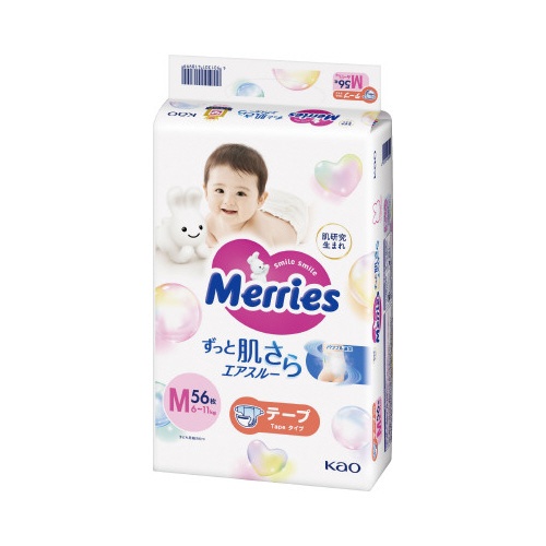メリーズエアスルーテープ　Ｍサイズ　５６枚×４