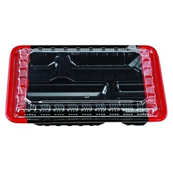 弁当容器 CK-3-2 フチ赤黒セット(エコOP) エフピコチューパ