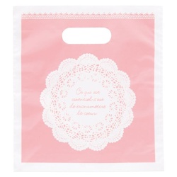 ポリ手提げ レースPEバッグ-6(100枚) ヘッズ