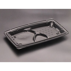 リスパック 弁当容器 バイオデリカ 枠膳 800-5 B 本体 黒