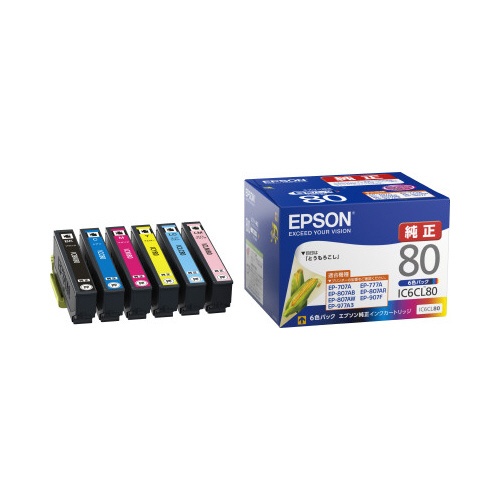 純正インク　ＩＣ６ＣＬ８０　６色パック３個