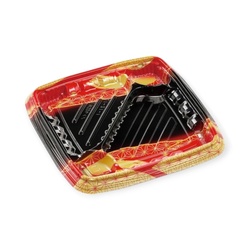 弁当容器 MSDレイア21-21-1 麻おり赤 エフピコ