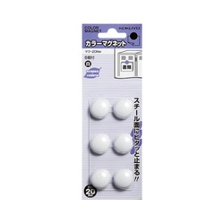 カラーマグネット　直径２０ｍｍ　６個入　白