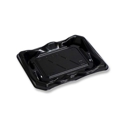 軽食容器 富士2-3(6)黒HF デンカポリマー