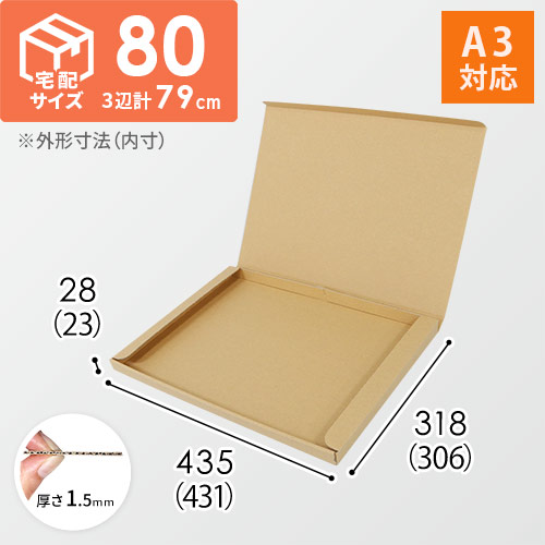 薄型】宅配80サイズ・N式ケース（A3サイズ・431×306×23mm