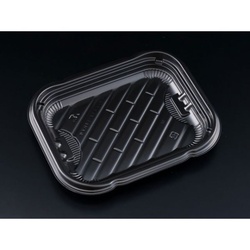 【廃番商品】リスパック 軽食容器 ペットクッカー デリシェフ 18-14B浅 黒 本体