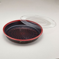 弁当容器 すし桶 3 亀甲黒透明セット 青葉紙業