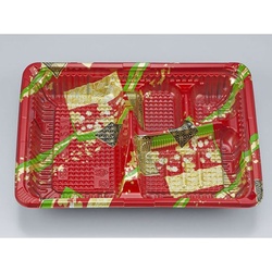 シーピー化成 弁当容器 CZ-221 彩帯赤 本体(N)