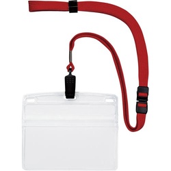 吊り下げ名札クリップ式ヨコ特大サイズ１０個　赤