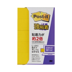 ポストイット強粘着５０×１５ネオン黄５冊Ｘ５
