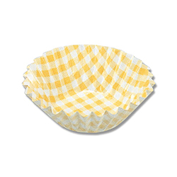 【廃番商品】UACJ製箔 おかずケース 6号深口 黄色チェック 1本(250枚入)