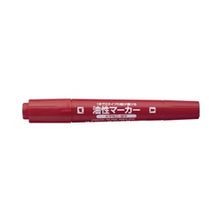 油性マーカーツイン　太字・細字　赤