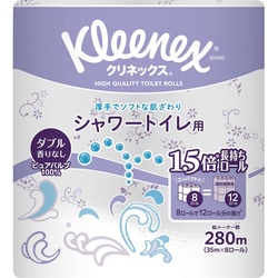 クリネックス長持ちシャワートイレ８ロールダブル×８