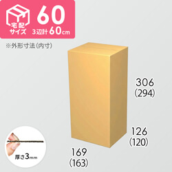 【宅配60サイズ】ダンボール箱（163×120×294）3mm B/F C5×C5