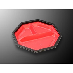 中央化学 弁当容器 CT WF-八角 21A-27赤黒BK 本体L