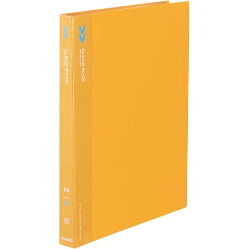 クリヤーブックＫ２　固定式Ａ４縦４０Ｐ橙　５冊