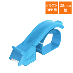 樹脂製テープカッター 25ミリ幅 スカイブルー（TRUSCO・TSJ25M）｜細幅