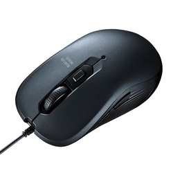 有線５ボタンブルーＬＥＤマウス　ブラック