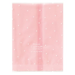 テープ無 OPP袋 ピンクドットスイーツパック クリア-3(100枚) ヘッズ