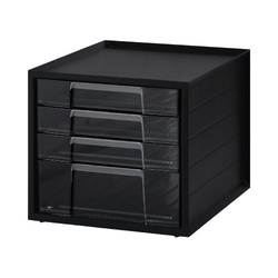 レターケース　ブラック　浅型３段深型１段