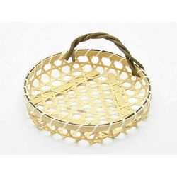 神堂 竹かご 百合かずら付 白(中)