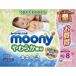 ムーニーおしりふき　やわらか素材　詰替　８０枚×８