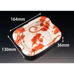 リスパック 軽食容器 ホット なごやか 16-13B 本体 彩色赤