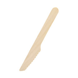 【廃番商品】HEIKO 木製ナイフ 140mm 未晒紙完封(個包装) 1袋(100本)